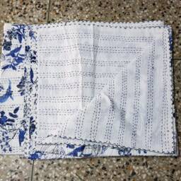 Gift Special Beautiful Decorative New Bird Print Kantha Quilt, Kantha Bedspread, Bedcover, Coverlet Blanket Gudri Throw Size-Multi - thumbnail 2