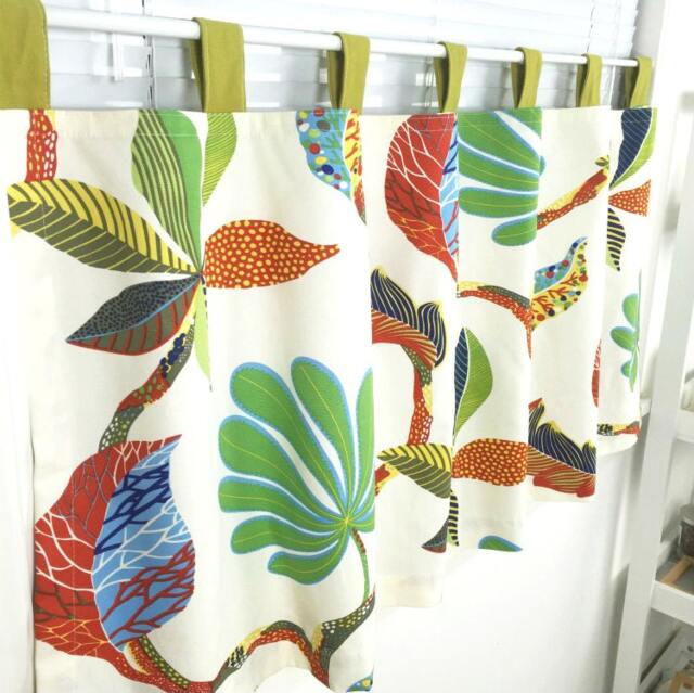 Cotton Linen Palm Tree Cafe Curtain, Kids Nursery Valance - image 1