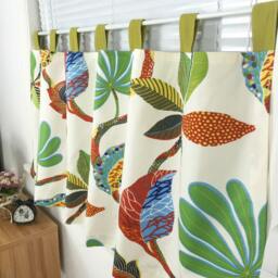 Cotton Linen Palm Tree Cafe Curtain, Kids Nursery Valance - thumbnail 3