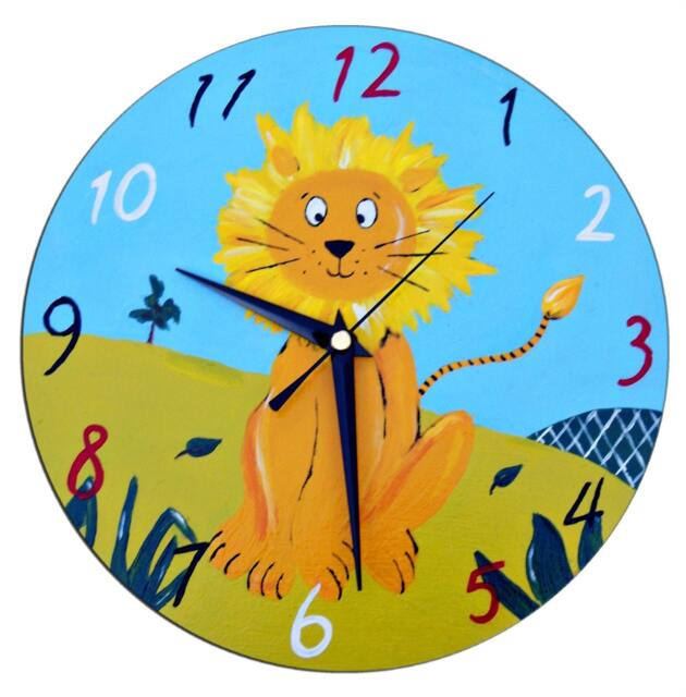 Kids Lion Clock, Jungle Decor, Boys Room, Nursery Wall Gift For - image 1