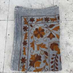Handmade Cotton Suzani Quilt - Folk Embroidery Boho Throw - thumbnail 4