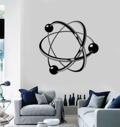 Atom Wall Vinyl Decal School Classroom Physics Science Cool Decor For Living Room 2274Di - thumbnail 1