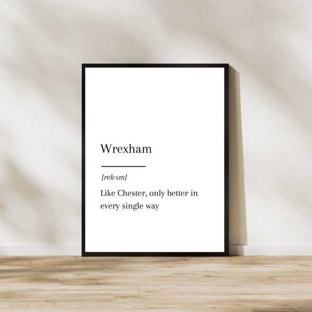 Funny Wrexham Print Wales Souvenir Football Rivalry Chester Travel Print Poster - image 1