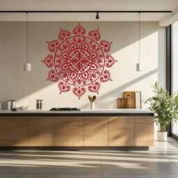 Boho Mandala Wall Decal Vinyl Indian Ornament, Yoga Decor - thumbnail 2