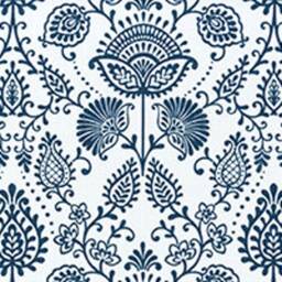 Brand New Slub Textured Floral Pattern, Drapes, Window Treatments, Modern Decor, Blue Curtains - thumbnail 3