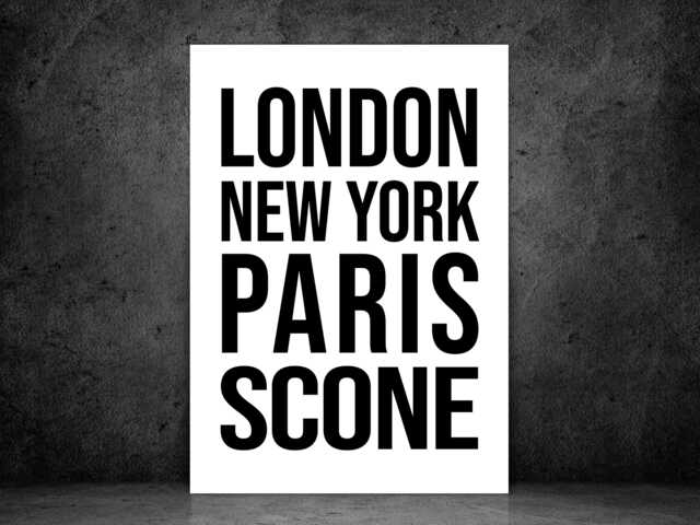 Scone Perthshire Iconic Bold Town Scotland Print Poster - Gift Bespoke A5 A4 A3 Framed Or Unframed - image 1