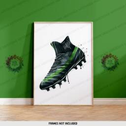 Custom Football Decor - Set Of 3 Prints - Boys Bedroom Kids Wall Art Soccer Artwork Poster Personalised Footballer Gifts Green - thumbnail 3