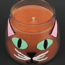 Crazy Cat Lady - Cat Guy Starter Kit Hand-Painted Kitten Mini Soy Container Candle Set - Black Cat, Blue-Grey White & Ginger - thumbnail 3