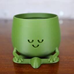 Zen Buddy Yoga Planter 3D Printed Succulent Pot With Drainage. Enthusiast Meets Plant Lover Gift - thumbnail 2