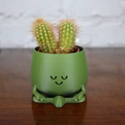Zen Buddy Yoga Planter 3D Printed Succulent Pot With Drainage. Enthusiast Meets Plant Lover Gift - thumbnail 3