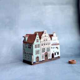 Miniature Ceramic Riga House Candle Holder Pottery Decorative Item - thumbnail 2