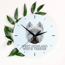 A Clock With A West Highland White Terrier Dog. New Collection The Geometric Dog - thumbnail 1