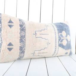 Vintage Turkish Kilim Lumbar Pillow Cover 12x24 Inch - thumbnail 2