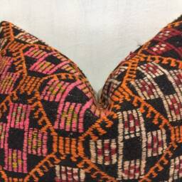 Vintage Turkish Kilim Lumbar Pillow Cover, Ethnic Woven Cushion - 16x24 - thumbnail 2