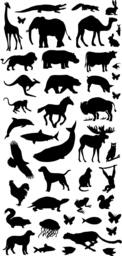Silhouette Collection Of Mammal Animals & Birds Vinyl Wall Decals Kids Home Decor Stickers - thumbnail 1