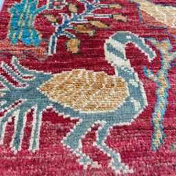 Handwoven Wool Chobi Rug 4.1 X 2.5 Ft, Afghan Persian Design - thumbnail 2