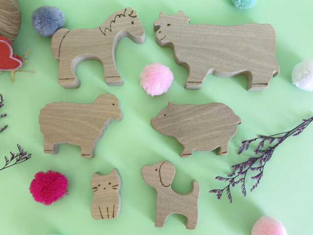 Wooden Farm Animals Set, Handmade Waldorf Open Ended Play, Eco Friendly Toddler Toy, Natural Wood Toy Figures, Montessori Animal Set - image 1