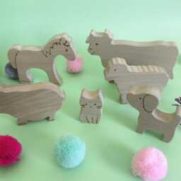 Wooden Farm Animals Set, Handmade Waldorf Open Ended Play, Eco Friendly Toddler Toy, Natural Wood Toy Figures, Montessori Animal Set - thumbnail 3