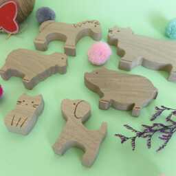 Wooden Farm Animals Set, Handmade Waldorf Open Ended Play, Eco Friendly Toddler Toy, Natural Wood Toy Figures, Montessori Animal Set - thumbnail 4