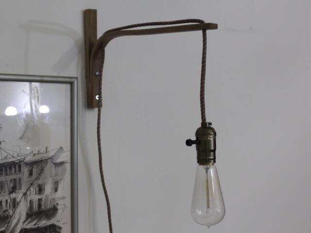 Wall Sconce Wood Lamp Modern Steam Bent Lighting Minimalist With Rope Light Fixture Handmade Wooden Lamp Walnut - image 1