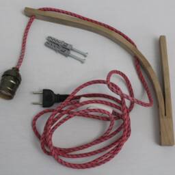 Wall Sconce Wood Lamp Modern Steam Bent Lighting Minimalist With Rope Light Fixture Handmade Wooden Lamp Walnut - thumbnail 3