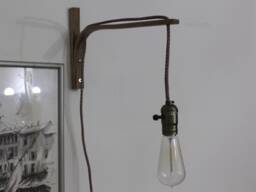 Wall Sconce Wood Lamp Modern Steam Bent Lighting Minimalist With Rope Light Fixture Handmade Wooden Lamp Walnut - thumbnail 1