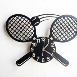 Tennis Rackets Wall Clock, Wood Non-Ticking Large 12-18Inch, Coach Gift - thumbnail 4