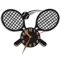 Tennis Rackets Wall Clock, Wood Non-Ticking Large 12-18Inch, Coach Gift - thumbnail 3
