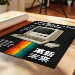Macintosh 128K Poster - Retro Apple Computer Wall Art Japanese Typography Vintage Tech Print - thumbnail 2