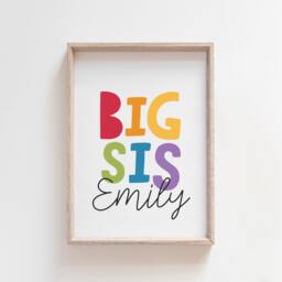 Set Of 3 Playroom Prints, Brother Sister Bedroom Big Sis Lil Bro, Bro Sis, Sibling Rainbow Wall Art - thumbnail 3
