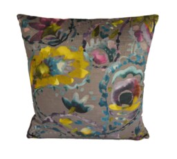 Voyage Decoration - Shrabana Peacock Sumptuous Paisley Velvet Cushion Cover Handmade Throw Pillow Designer Home Decor - thumbnail 1