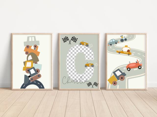 Car & Transport Set Of Prints, Perfect For A Playroom, Nursery Or Bedroom - Prints Only - image 1