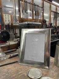 "Cast Wide Rim Pewter Picture Frame To Take 7"" X 9.5" - thumbnail 1