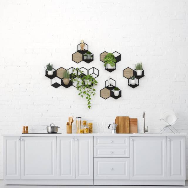 Hexagon Wall Planters Set, Home Plant Decor Inspirations, Ivy Decor, Indoor Trellis, Wall Pot Holder, Plant Decoration - image 1