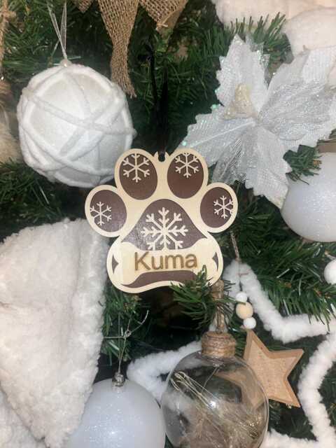 Personalised Pet Christmas Ornament, 2025 Wood Xmas Decor, Custom Laser Engraved Name Tree Decor, Hanging Decoration Gift - image 1