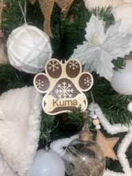 Personalised Pet Christmas Ornament, 2025 Wood Xmas Decor, Custom Laser Engraved Name Tree Decor, Hanging Decoration Gift - thumbnail 1