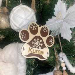 Personalised Pet Christmas Ornament, 2025 Wood Xmas Decor, Custom Laser Engraved Name Tree Decor, Hanging Decoration Gift - thumbnail 2