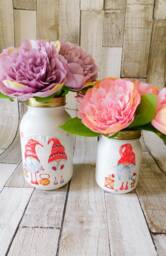 Painted Gnome Kilner Jar Christmas Table Centerpiece Vase - thumbnail 1