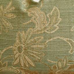 Green Lumbar Floral Pillow Nature Cover Olive & Beige Woven Jacquard Cushion 14x20 - thumbnail 2