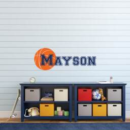 Personalized Basketball Name Wall Decal Sports Nursery Decor Ww137 - thumbnail 3