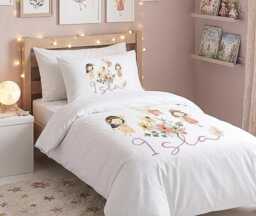 Personalised Flower Fairy Microfibre Duvet Cover Set Pink Girls Bedding With Optional Cushion - thumbnail 1