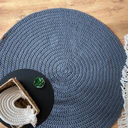 Handmade Crochet Round Rug Braided Cotton Floor Carpet - thumbnail 2