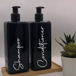 Personalised Black Square Soap Dispenser Bottle With Gloss Pump 250Ml & 500Ml - thumbnail 3