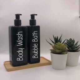 Personalised Black Square Soap Dispenser Bottle With Gloss Pump 250Ml & 500Ml - thumbnail 2