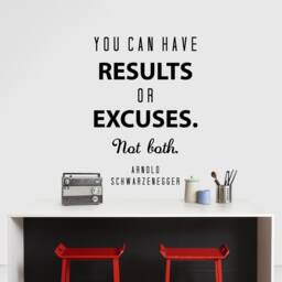 Results Or Excuses Wall Decal - Discipline Mindset Quote For Gym Office - thumbnail 2