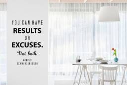 Results Or Excuses Wall Decal - Discipline Mindset Quote For Gym Office - thumbnail 1