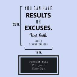 Results Or Excuses Wall Decal - Discipline Mindset Quote For Gym Office - thumbnail 3