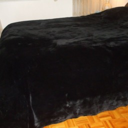"Brand New Black Sheared Beaver Fur Blanket Bed Cover Throw Size 100""x100" - thumbnail 3
