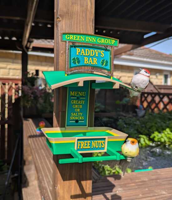 Custom Name Irish Pub Theme Garden Bird Feeding Station - Seed Feeder Quirky Outdoor Decor Wild Food Table - image 1
