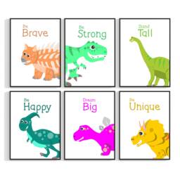 Dinosaur Prints, Nursery Decor, Boys Bedroom Room Wall Art, Art 423 - thumbnail 1